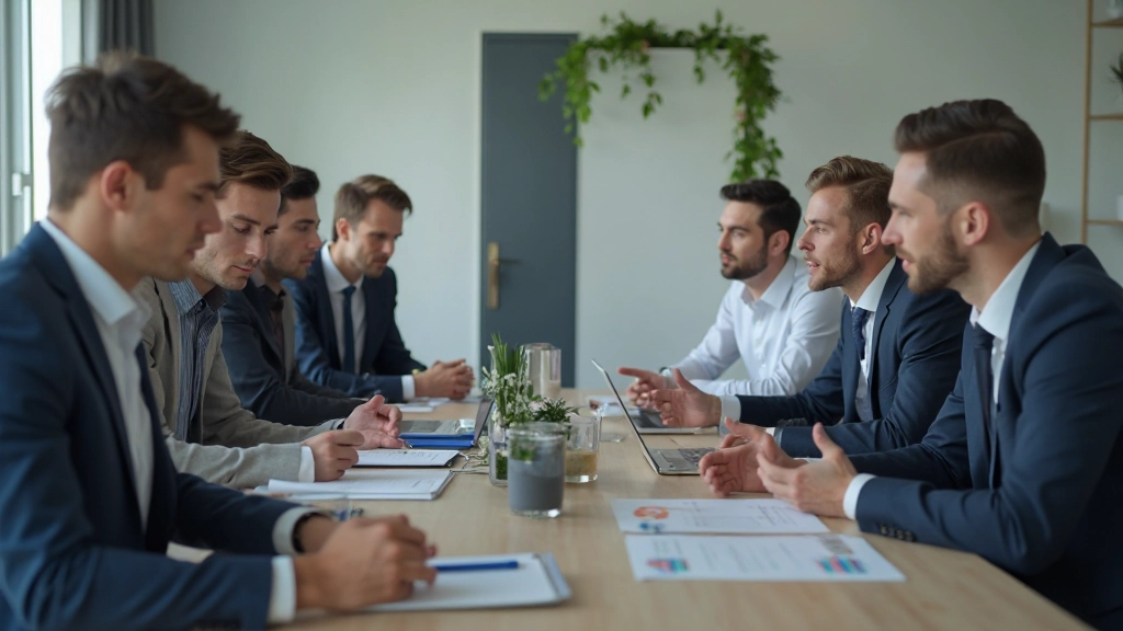 Команда профессионалов проводит встречу по обсуждению стратегии развития бренда